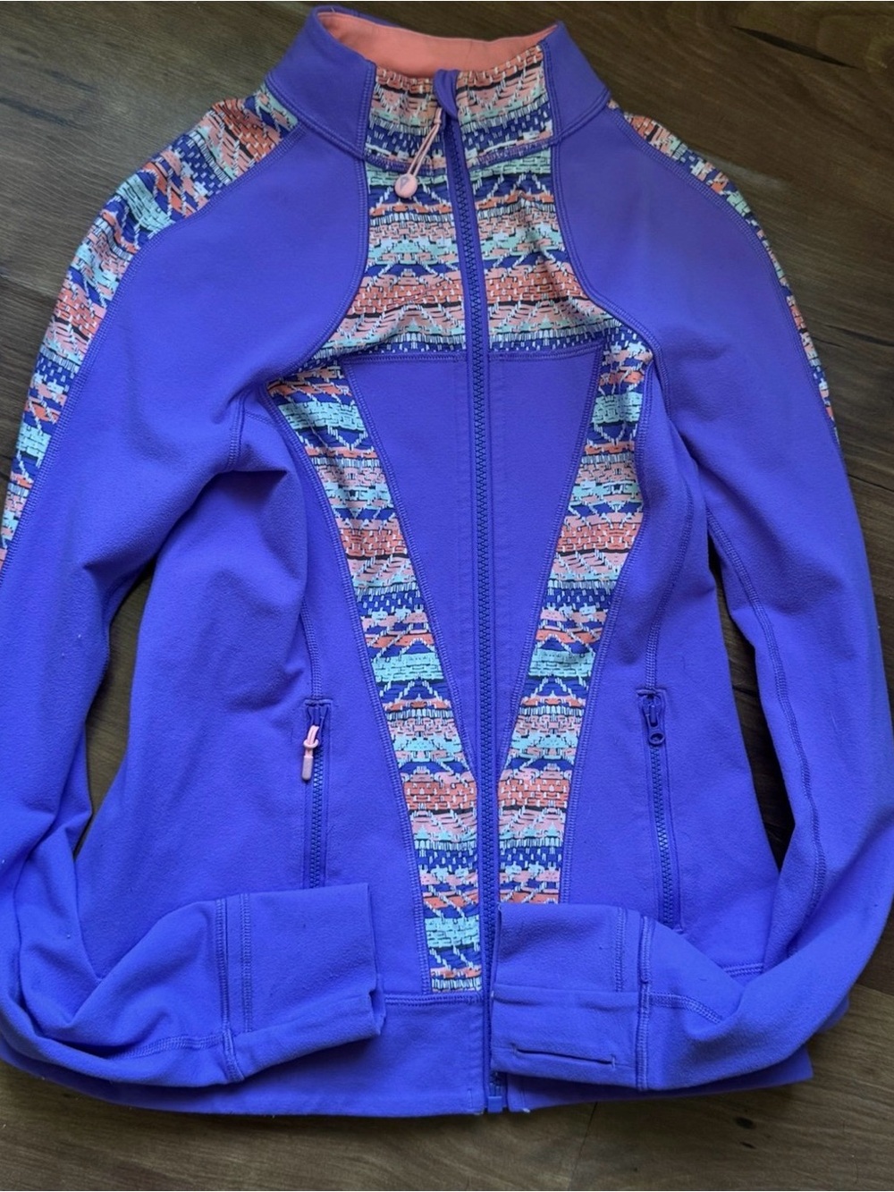 Ivivva Purple Full‑Zip Utility Jacket with Multicolor Trim
